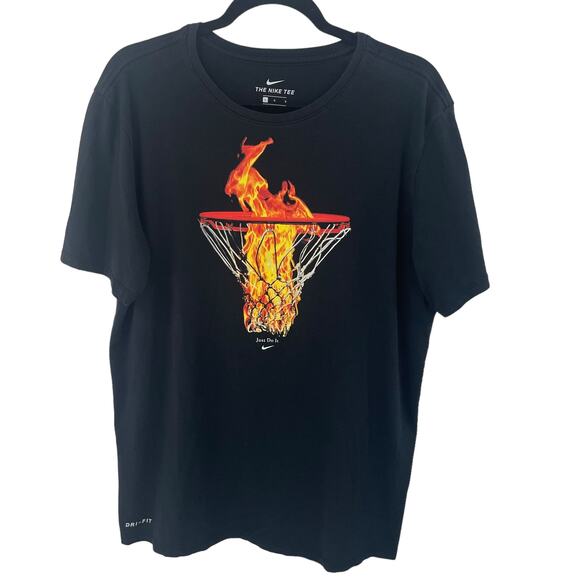 Nike Dri Fit Black Basketball Net T-Shirt Men's Large - Picture 2 of 7